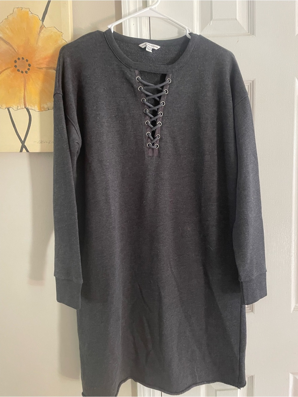American Eagle Outfitters Gray Knit Crewneck Sweater